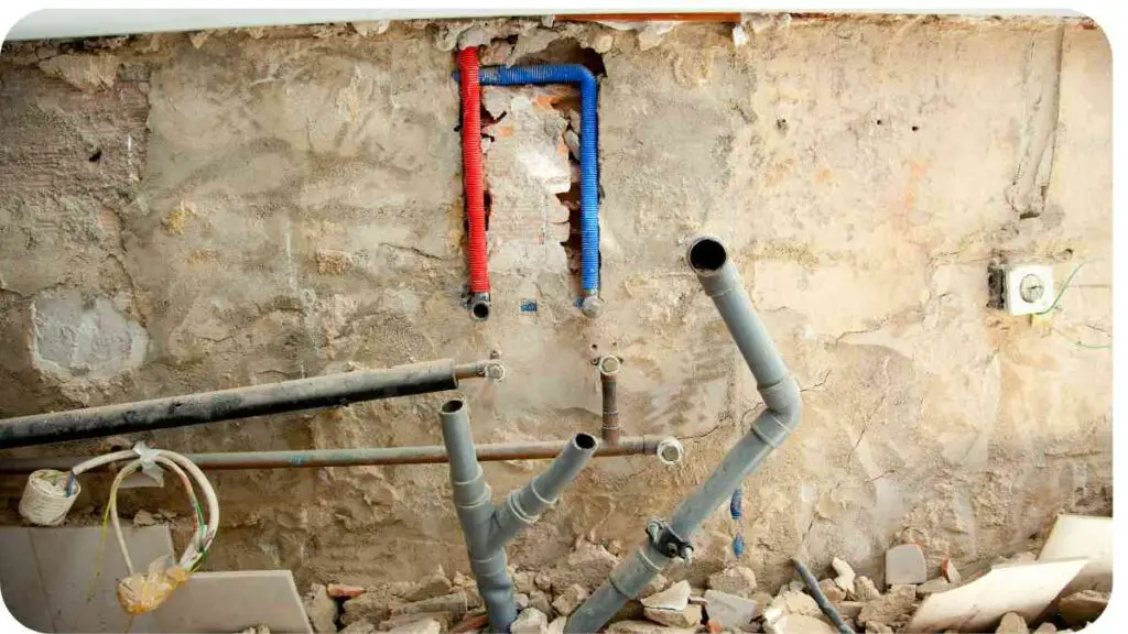 a room that is being remodeled with pipes and pipes