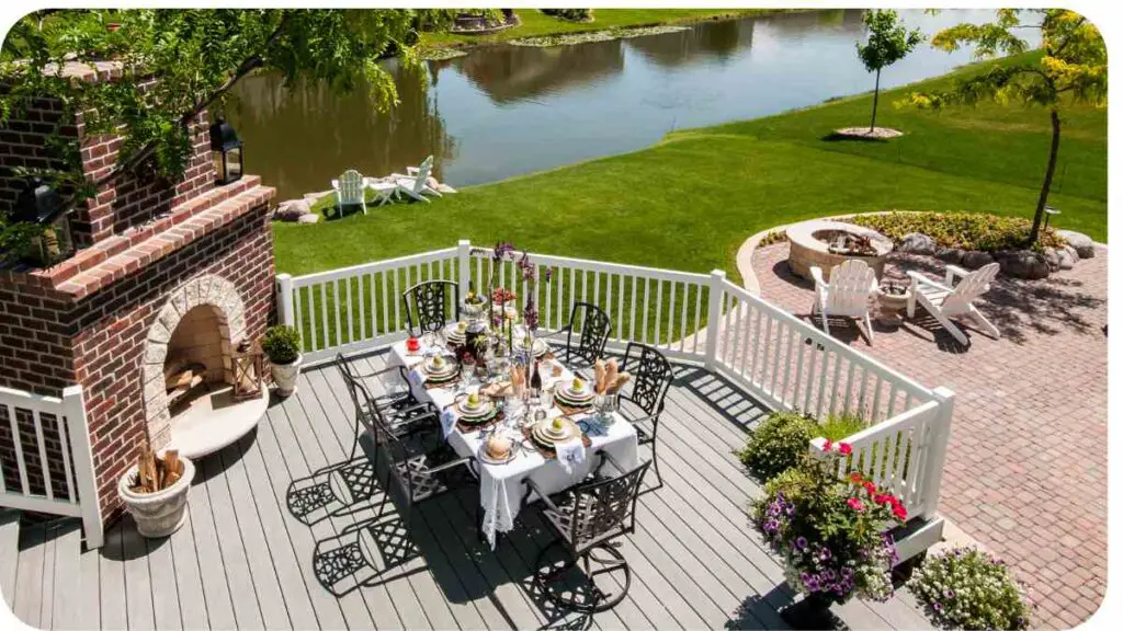 an aerial view of an outdoor dining area